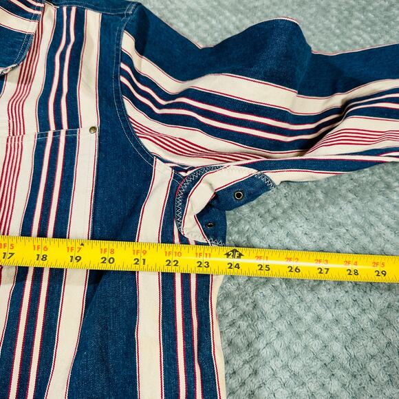 Vintage 1990s Lauren Jeans Company Red/Blue Denim Chore Jacket Wmns 2XL - Picture 5 of 8